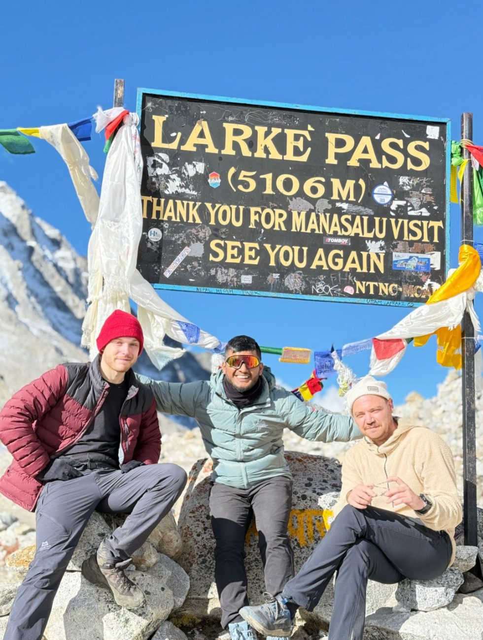 Amrit Khanal at Larke Pass